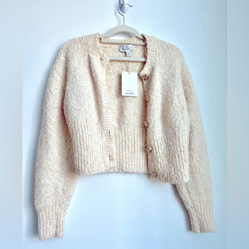 ✨ New & other stories vintage inspired chunky 🧸 cardigan with gold buttons XS